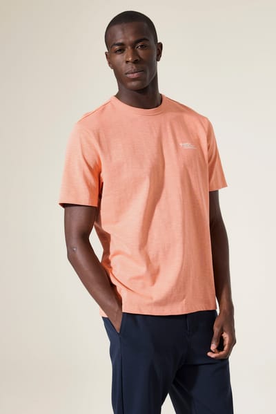 GARCIA Heren Print T-shirt Oranje Korte mouw