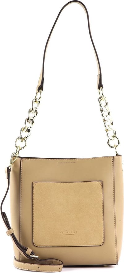 SEIDENFELT MANUFAKTUR Schoudertas SFM239 Midi Hobo Sweet Toffee / Gold Bruine