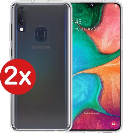 Hoesje - 2 Stuks - Geschikt voor Samsung Galaxy A20e - Sterk & Shockproof - Telefoonhoes - Back Cover - Case Siliconen - Telefoon Hoes - Transparant