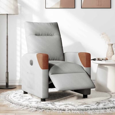 vidaXL - Fauteuil - elektrisch - verstelbaar - stof - wolk - grijs