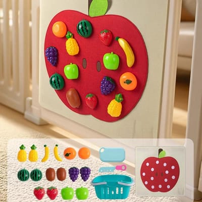 Baby Viltbord Speelvoedsel Speelgoed Muursticker Fruit Groenten Doe-alsof Spelen Keukenspellen Fijne Motoriek Vroeg Educatief Speelgoed