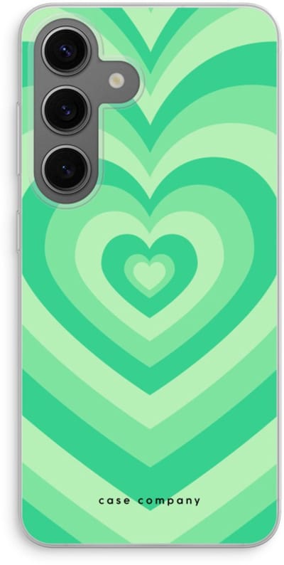 Case Company® - Hoesje geschikt voor Samsung Galaxy S24 hoesje - Hart Groen - Soft Cover Telefoonhoesje - Bescherming aan alle Kanten en Schermrand