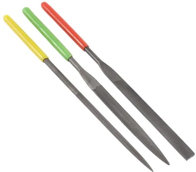 Metaal Glas Hobby Gereedschap - Juweliers Rasp Set - Precisie Bewerking - 3-Delige Set - 160 mm Lengte - Multicolor