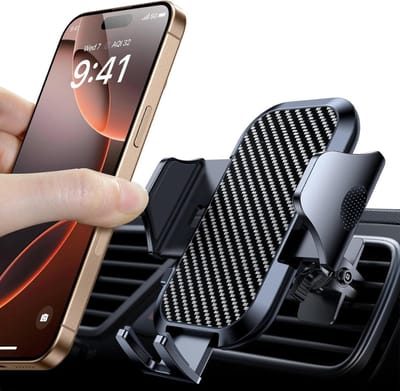 Famanu – Telefoonhouder voor auto ventilatie met verbeterde clip, veilige grip en 360 graden draaibaar