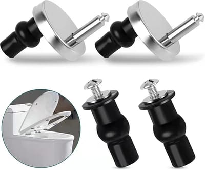 2-delige set - Wc Bril Scharnieren - Universele Scharnieren Voor Toiletbril - Scharnier Vervangset - Bevestigingsset Toiletbrilinstallatie - Eenvoudig Te Installeren - Zilverkleurig - RVS - 6.7*4.5*4.5cm