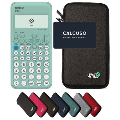 Casio fx-92 Collège incl. WYNGS Beschermhoes Donkergrijs - Wetenschappelijke Rekenmachine - Basis Pakket (speciaal voor Frankrijk)
