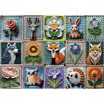 Trefl Puzzel 1000 Stukjes: Haken, Mijn Passie - Dieren & Bloemen