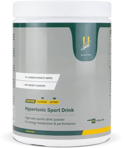 U-Sport Hypertonic Sports Drink - Hypertone Sportdrank - 90g Koolhydraten - 2:1 Ratio - NZVT Gecertificeerd - 700g - Neutraal