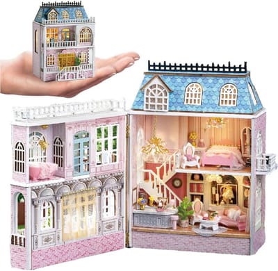 Poppenhuis Kasteel - Miniatuur Huis Kit - Huis Decoratie - Romantisch Kasteel Ontwerp - 8.9 x 5.8 x 13.3 cm