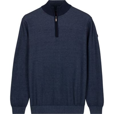 Baileys Trui Half Zip Two-Tone Jacquard Allover Plated Dark Blue / male
