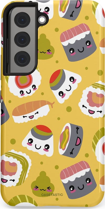 Casetastic Hoesje Geschikt voor Samsung S22 - Stijlvolle Beschermende Duo-layer Case - Sushi vriendjes