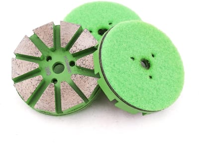 Metalen Diamant Polijstpad - Vloer Slijpschijf - Vloeren Polijsten - 10 Tanden Spiral Vorm - 3 Inch - Grijs