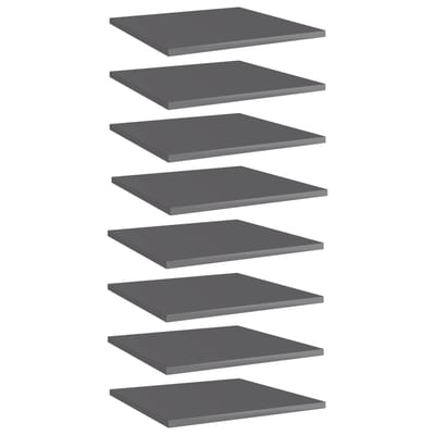 vidaXL - Wandschappen - 8 - st - 40x40x1,5 - cm - bewerkt - hout - hoogglans - grijs