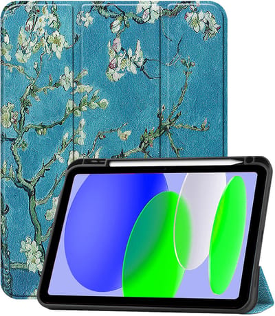 Hoesje Geschikt voor Apple iPad A16/A18 (2025/2026) - 11 inch (11e & 12e generatie) - Dun & Stevig - Trifold Bookcase - Hard Cover Case - Met Uitsparing Geschikt voor Apple Pencil - Hardcover Book - Tablet Hoes - Bloesem