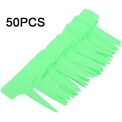 50 STUKS Plastic Plant T-Type Tag Markers Kwekerij Tuin Gazon Labels Wit groen
