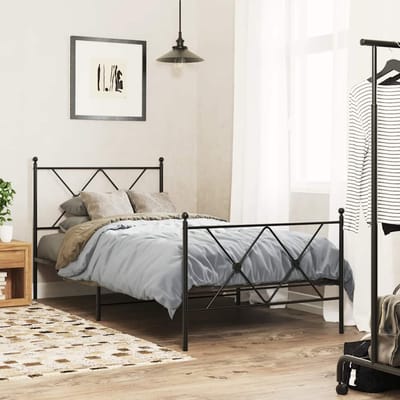 vidaXL - Vervangend - hoofdbord - 90 - cm - metaal - zwart