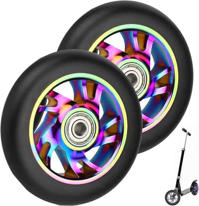 2x Steppenwielen 110mm met ABEC-9 Lagers - Robuuste PU Stuntstep Vervangingswielen