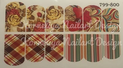 Korneliya Water Decal Nail Wrap WD 799-800