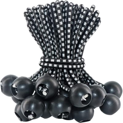EXCITAT Spanrubber met kogel - 10 cm zeilspanner met kogel - rubberspanner - tentrubber spreidring - elastiek met kogel - Geschikt voor zeildoek tentbanners - 30 stuks