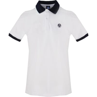 North Sails witte polo met contrasterende kraag
