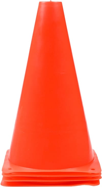 Benson Sport/voetbal training pionnen - 4x - oranje - PE kunststof - 13 x 23 cm
