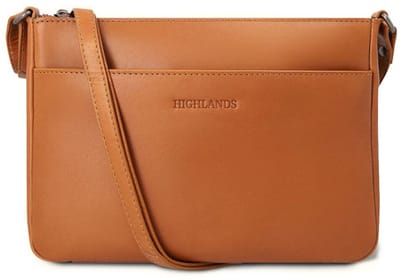 Highlands Leather Caledonia Crossbody Tas – Premium Leren Schoudertas – Handgemaakt & Duurzaam – Compact, Tijdloos & Comfortabel – Cognac