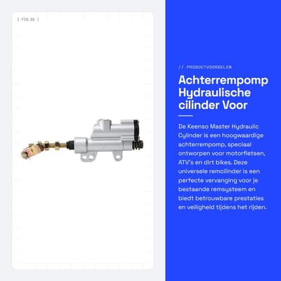 Dailygoods- Hydraulische Cilinder Hoogwaardige Kwaliteit - Achterrem Cilinder - Rempomp - Universeel - Flexibel - Duurzaam