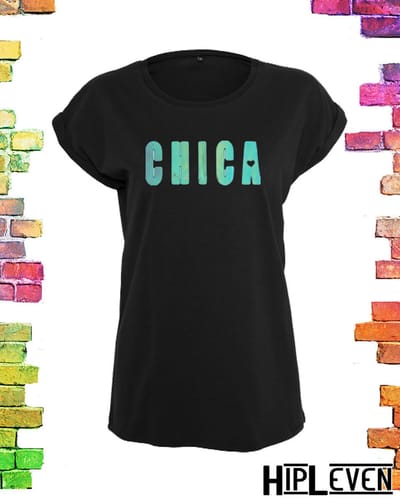 Zwart shirt met print Chica | Zwart / L (40)