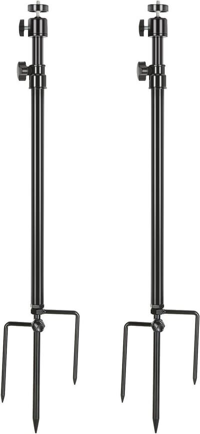 360° Verstelbare Wildcamerahouder met Universele Schroefdraadaansluiting - 2 Stuks voor Trailcamera's, Nachthengelverlichting en Zonnepanelen (Zwart)