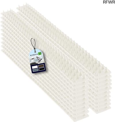 RFWR® Dierenafschrikking met kunststof duivenpinnen – 10 meter voor balkon, ramen en muren, set van 20