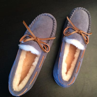 Top 100 %Natuurlijk Bont Echt Leer Dames Platte Schoenen Nieuwe Mode Dames Mocassins Casual Loafers Warme Winterschoenen 40 grijs