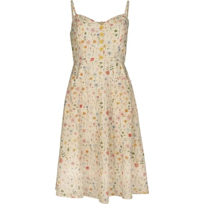 Voodoo Vixen Midi-jurk - Flower Print Embroidered Flare Sundress - XS tot 4XL - voor Vrouwen - meerkleurig