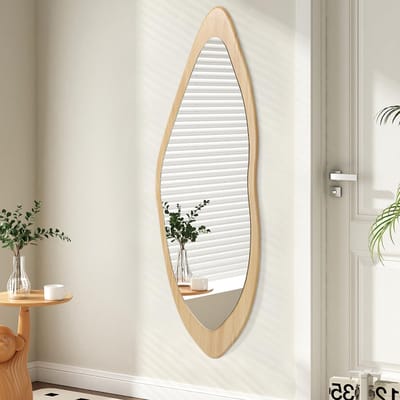 Grote Asymmetrische Wandspiegel 120x40cm - Rustieke Decoratieve Volledige Lengte Spiegel voor Slaapkamer, Woonkamer en Gang