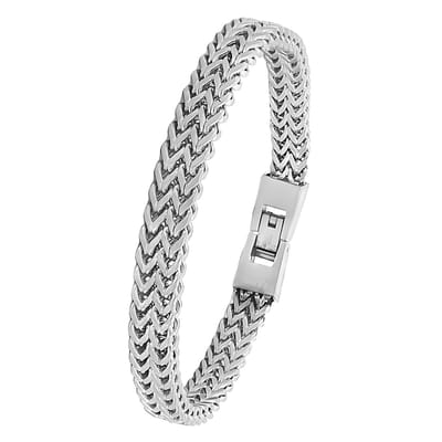 Juwelier Zwartevalk - Stalen mat gevlochten armband - Stainless Steel - 33.126-MT/19 cm