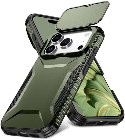 Hoesje Geschikt voor Apple iPhone 17 Pro | Back Cover met Camera Slider | Schokbestendige Case | Camera Cover | Stevig | Groen