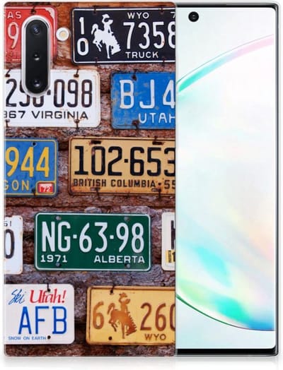 Samsung Galaxy Note 10 Siliconen Hoesje met foto Kentekenplaten