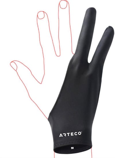 ARTECO® Tekenhandschoen Medium - Drawing Artist Glove Tablet Handschoen