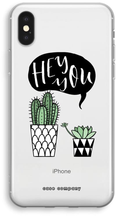 Case Company® - Hoesje geschikt voor iPhone XS hoesje - Hey you cactus - Soft Cover Telefoonhoesje - Bescherming aan alle Kanten en Schermrand