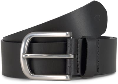 Tom Tailor - TTMARIO leren riem met afgeronde gesp - Maat 65 - black uni