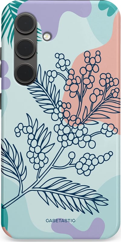 Casetastic Hoesje Geschikt voor Samsung S24 - Stijlvolle Beschermende Duo-layer Case - Aquarel Bladeren