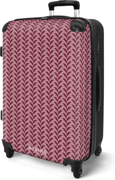 NoBoringSuitcases.com® - Koffer groot - Rolkoffer lichtgewicht - Paars patroon - Reiskoffer met 4 wielen - Grote trolley XL - 20 kg bagage - Valiezen middelgroot - Hardcase bagagekoffer - Suitcase large