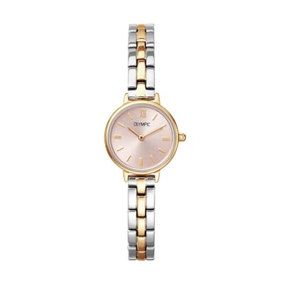 Olympic OL82DSS003B Anna Dames Horloge - Mineraalglas - Staal - Bicolor - 22 mm breed - Quartz - Druksluiting - 3 ATM (spatwater)