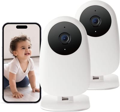 Babyfoon Camera Set - Slimme Monitor - Baby Bewaken - 2K Nachtzicht - 2 Stuks - Wit