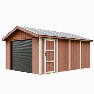Timbela M991B-REDWOOD RED - LP SmartSide Garage - 17 m² - 530x378xH269 cm - met verf