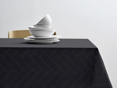 Södahl Tiles Damast tafelkleed - 220 x 270 cm - 100% katoen damastweving - rechthoekig - tafellaken met klassieke visgraatpatronen - ash