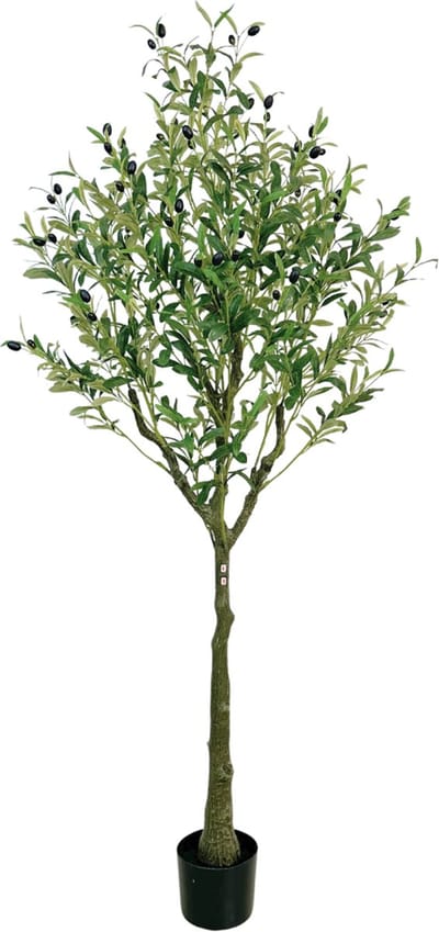 Buxibo Olijfboom 1.5 Meter - 1080 Bladeren - 60 Vruchten - Kunstplant - Groen