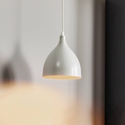 Lumina NOAK CLASSIC Hanglamp Grijs Wit Metaal, In Hoogte Verstelbaar