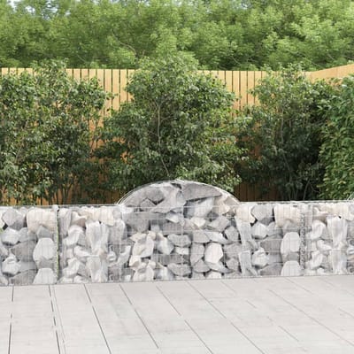 vidaXL - Schanskorven - 8 - st - gewelfd - 200x30x60/80 - cm - gegalvaniseerd - ijzer