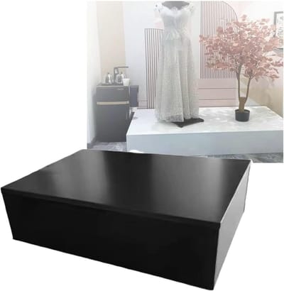 Vierkante sokkel - Display zuil - Objecten presenteren - Hoge draagkracht - 150 x 50 x 10 cm - Zwart