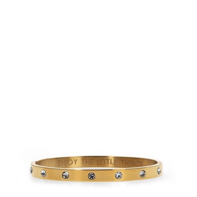 Manfield - Dames - Gouden stalen armband met diamantjes - Maat 1